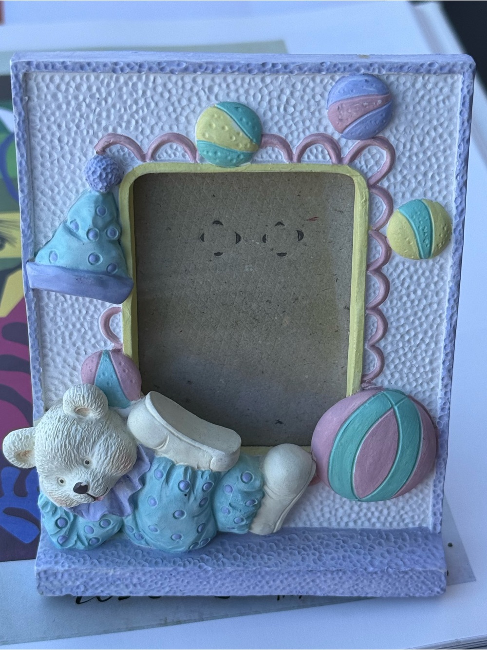 Pastel Teddy Frame in Lavender, Mint & Pink